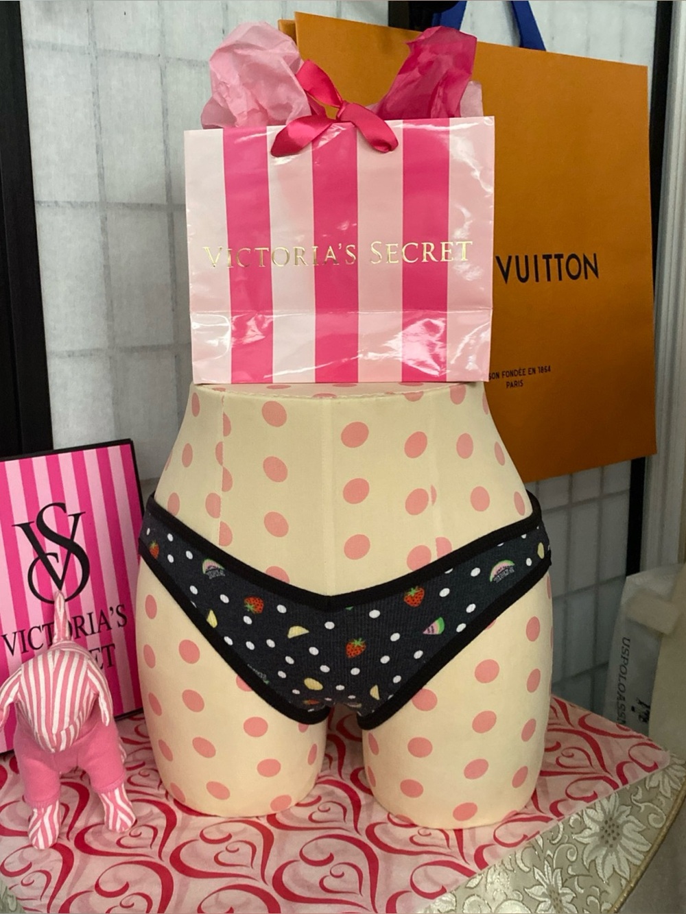 Victoria’s Secret “PINK” NIP ‘23 S Rib Knit Fruit Design Rib Knit Bikini Panty